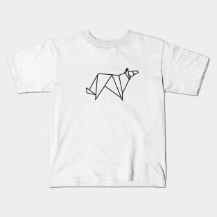 Origami Wolf Kids T-Shirt